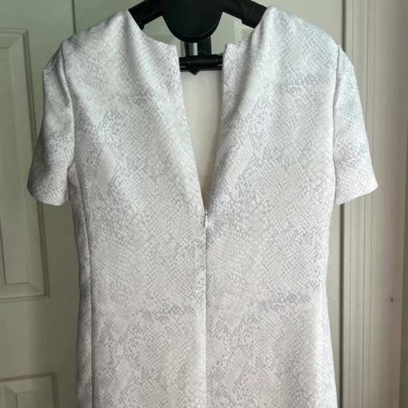 Babaton Aritzia Short Mini Lined Pearl Dress Short Sleeve Gray Print, Size XS S - Picture 4 of 11